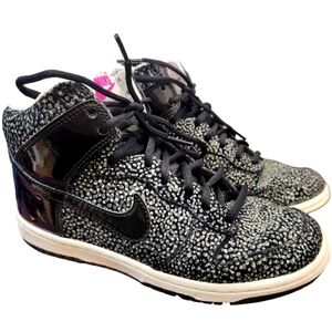 Nike Dunk Women Hi Skinny Black Bright Magenta Tiger 543242-006 Shoe US 6.5